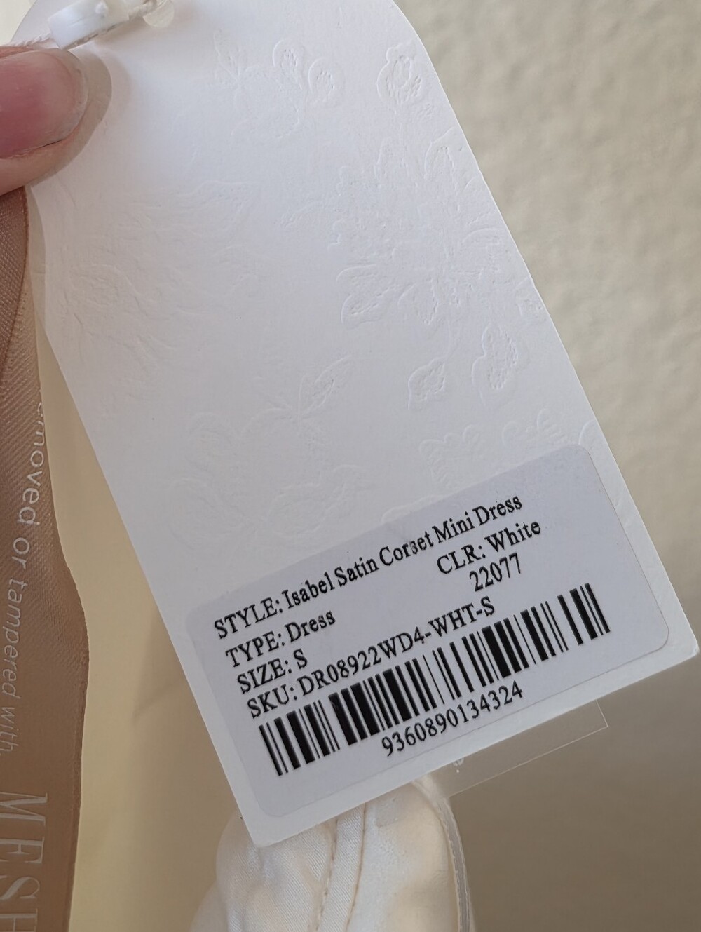 Meshki White Isabel Satin Corset Mini Dress S NWT - Picture 6 of 8